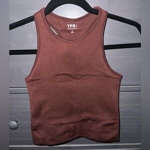Abercrombie YPB - Terracotta colored seamless ribbed tank size small